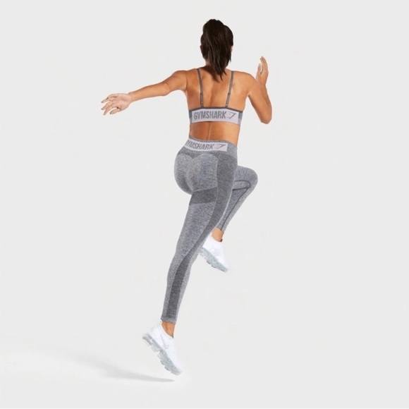 Gymshark Flex High Waisted Leggings in Grey/Pink - Picture 3 of 12